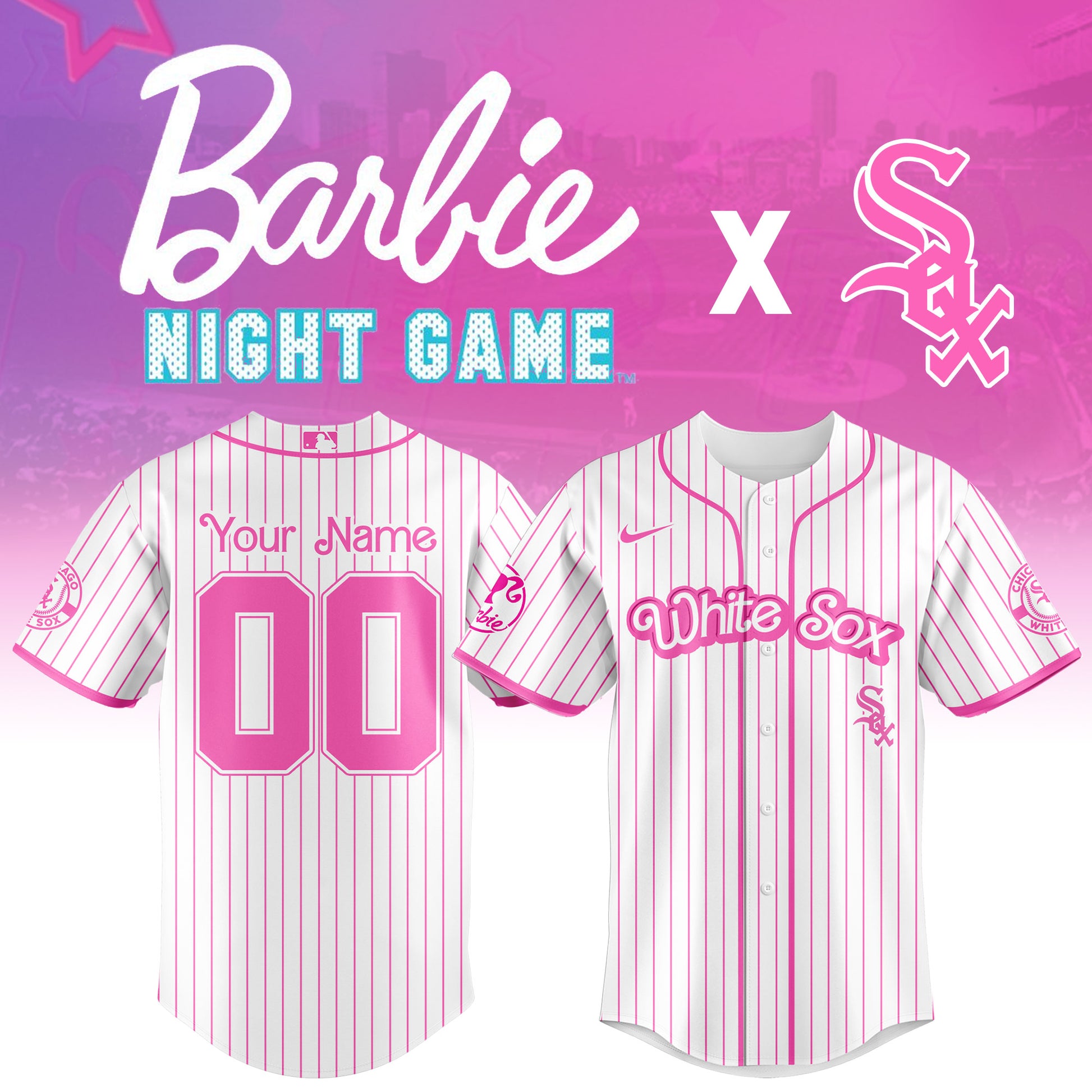 .    Chicago White Sox  MLB x Barbie Night Game Limited Edition Jersey 2025 v2