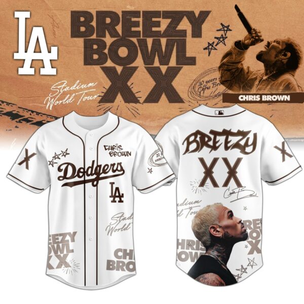Chris Brown Breezy Bowl XX World Tour 2025 Jersey Editions Limited White