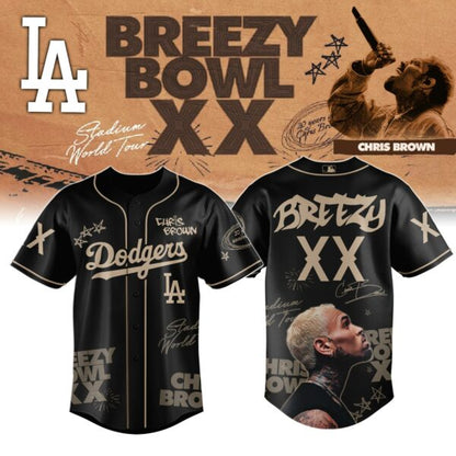 Chris Brown Breezy Bowl XX World Tour 2025 Jersey Editions Limited Black