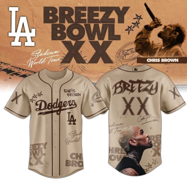 Chris Brown Breezy Bowl XX World Tour 2025 Jersey Editions Limited Brown