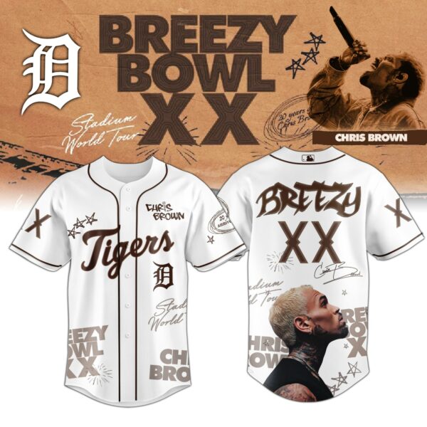Chris Brown Breezy Bowl XX World Tour 2025 Jersey Editions Limited White