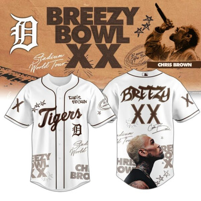 Chris Brown Breezy Bowl XX World Tour 2025 Jersey Editions Limited White