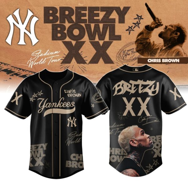 Chris Brown Breezy Bowl XX World Tour 2025 Jersey Editions Limited Black