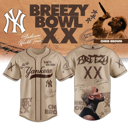 NY Yankees x Chris Brown Breezy Bowl XX World Tour 2025 Jersey Editions Limited