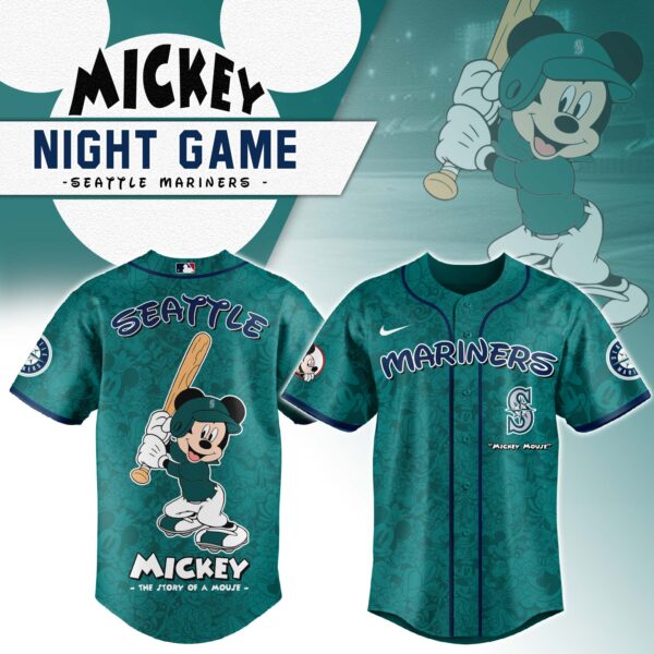Seattle Mariners x Mickey Mouse Baseball Jersey