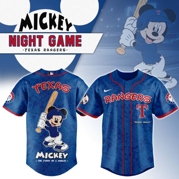 Texas Rangers x Mickey Mouse Baseball Jersey