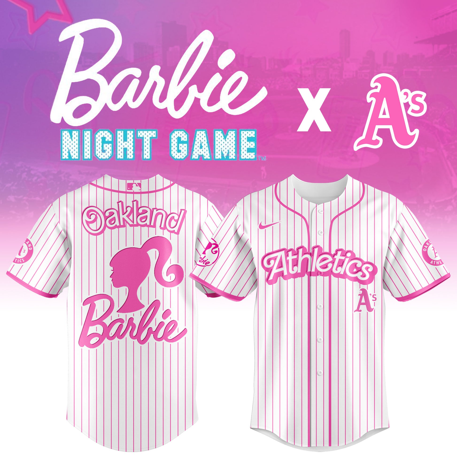.    Oakland   Athletics MLB x Barbie Night Game Limited Edition Jersey 2025 v1
