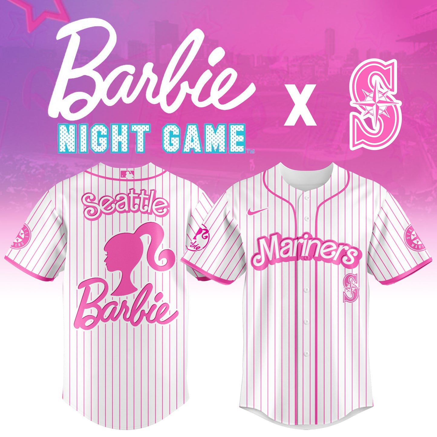 .    Seattle   Mariners MLB x Barbie Night Game Limited Edition Jersey 2025 v1