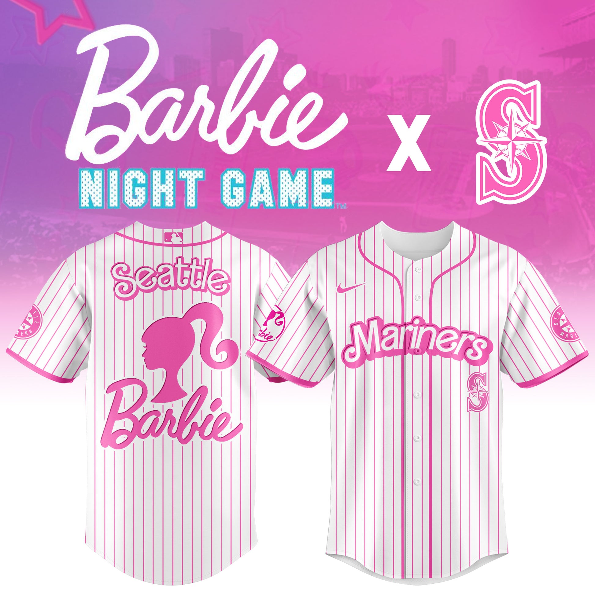 .    Seattle   Mariners MLB x Barbie Night Game Limited Edition Jersey 2025 v1