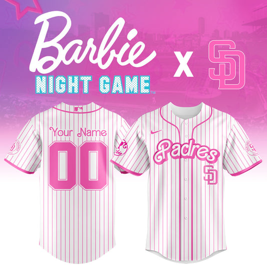.    San  Diego Padres MLB x Barbie Night Game Limited Edition Jersey 2025 v2