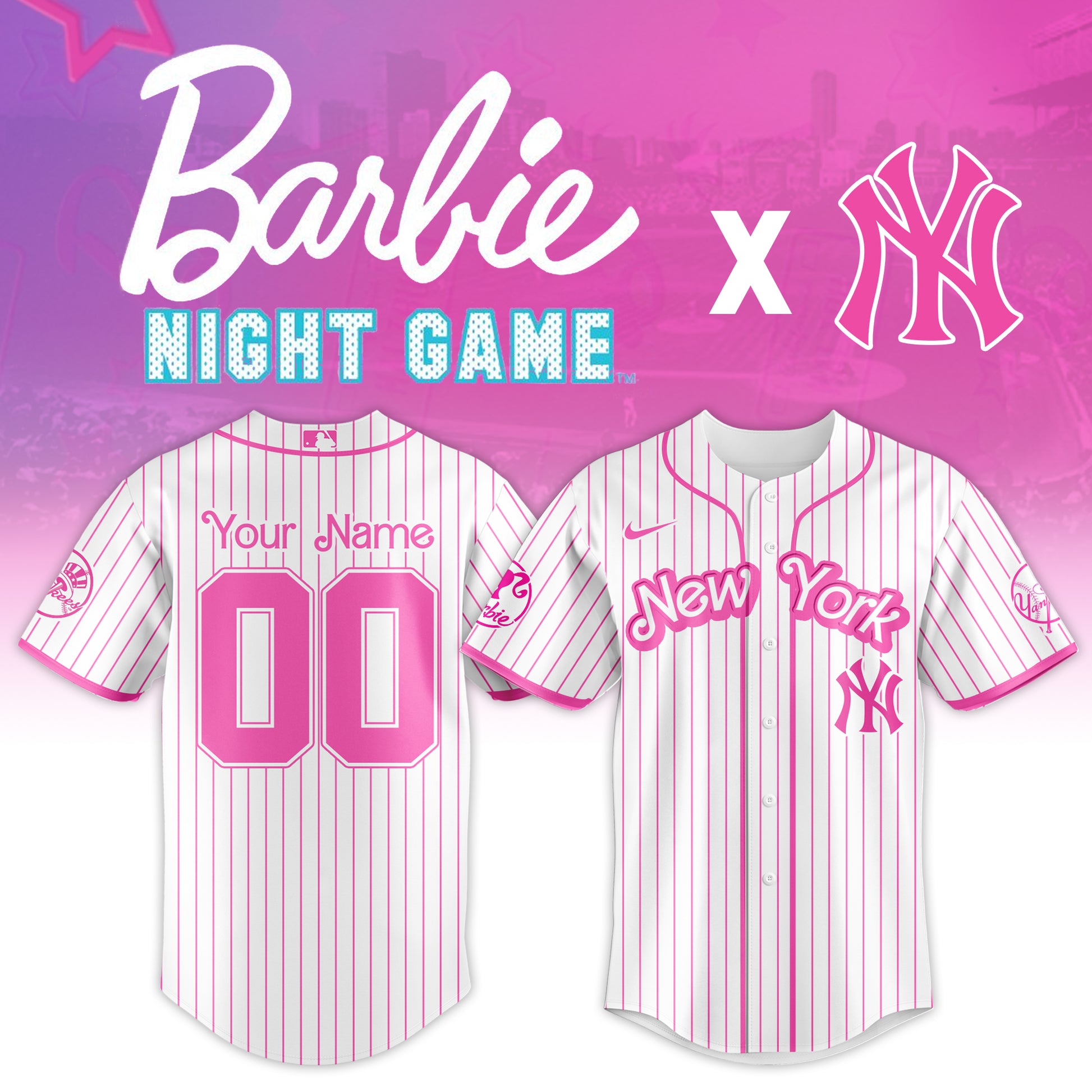 .    New York Yankees  MLB x Barbie Night Game Limited Edition Jersey 2025 v2