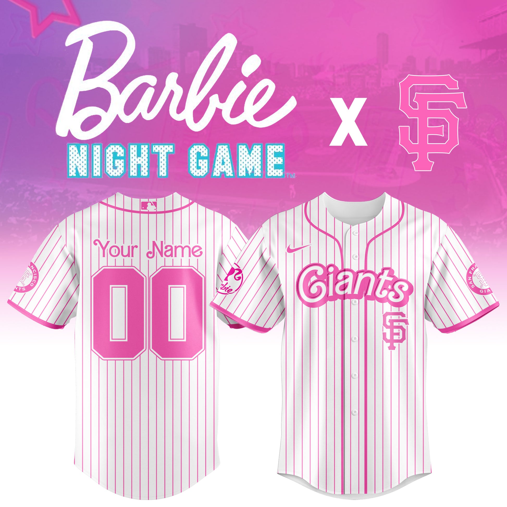 .    San Francisco Giants  MLB x Barbie Night Game Limited Edition Jersey 2025 v2