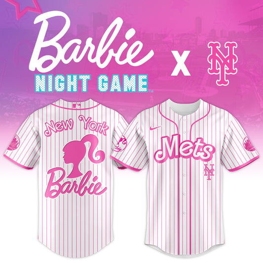 .    New   York Mets MLB x Barbie Night Game Limited Edition Jersey 2025 v1