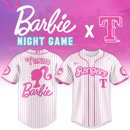 .    Texas   Rangers MLB x Barbie Night Game Limited Edition Jersey 2025 v1