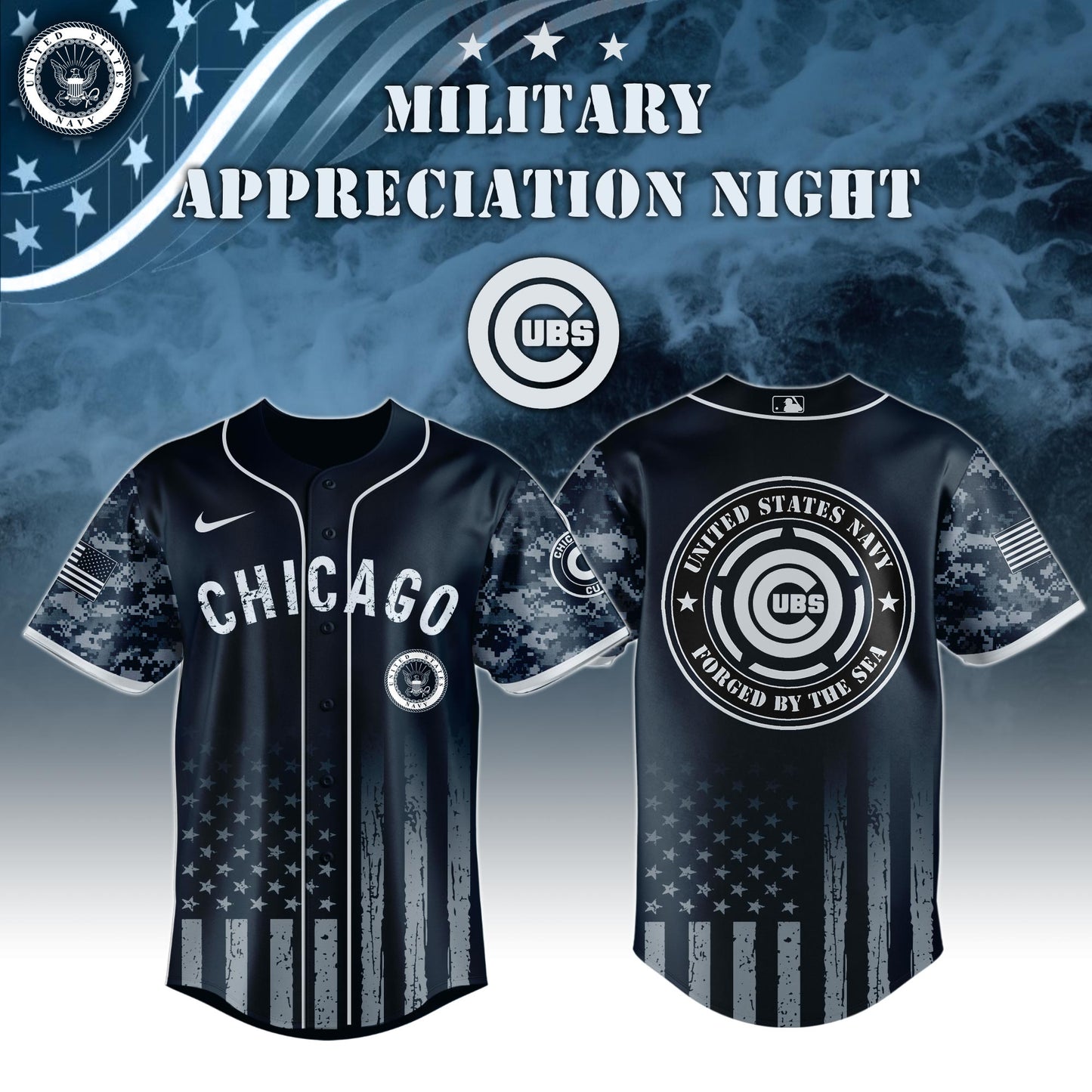 _Chicago Cubs MLB x Navy Military Appreciation Night Jersey Editions Limited 2025 V5