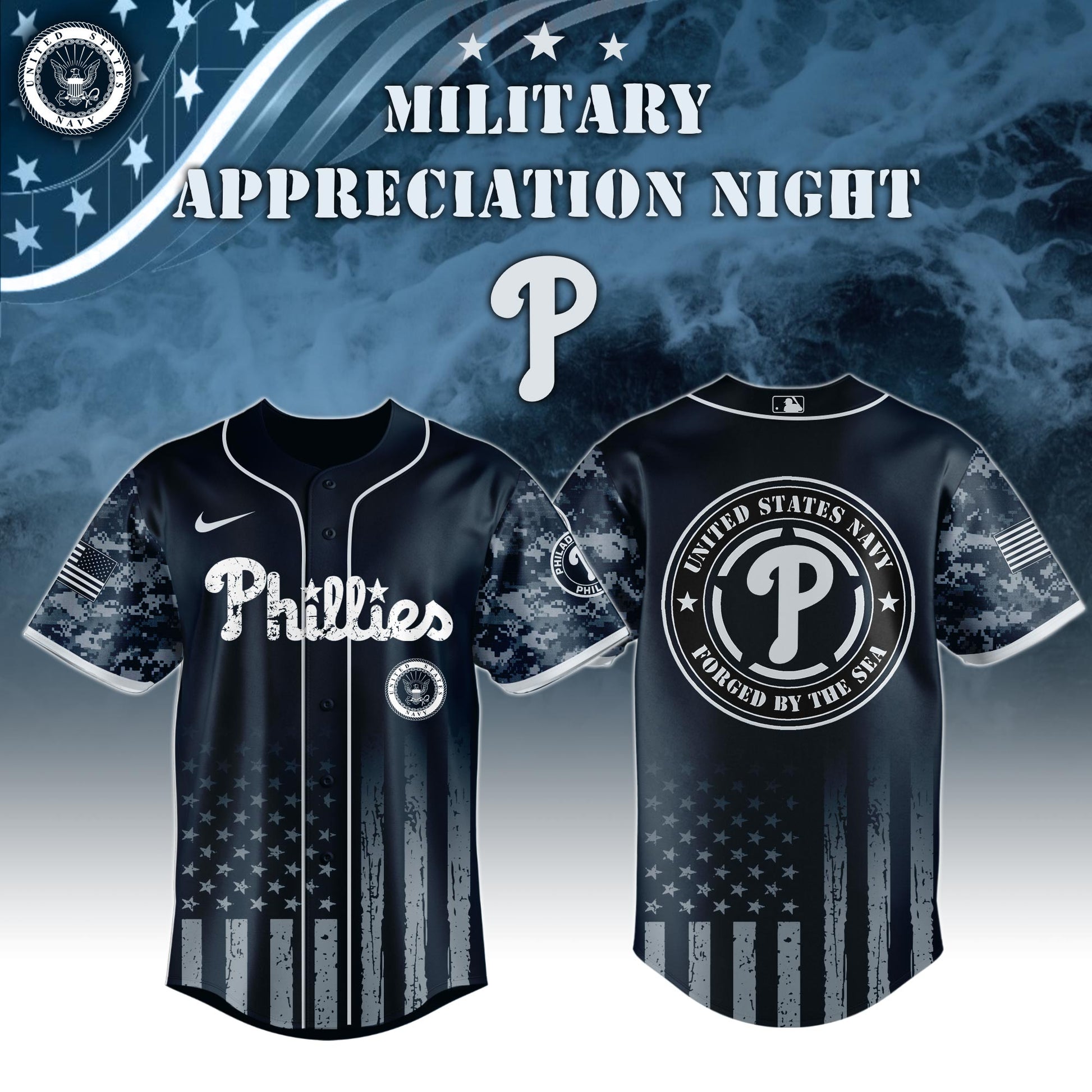 _Philadelphia Phillies MLB x Navy Military Appreciation Night Jersey Editions Limited 2025 V5