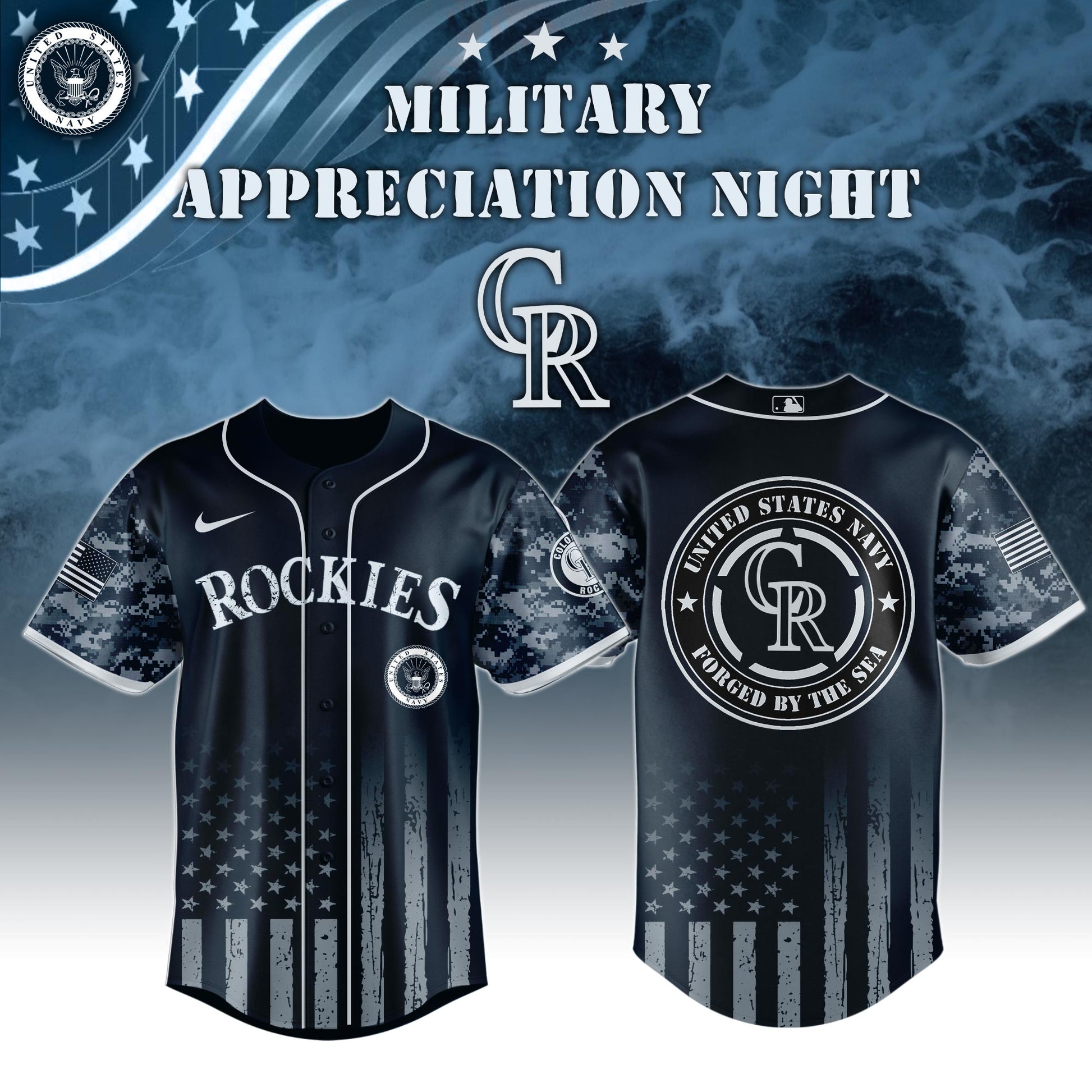 _Colorado Rockies MLB x Navy Military Appreciation Night Jersey Editions Limited 2025 V5