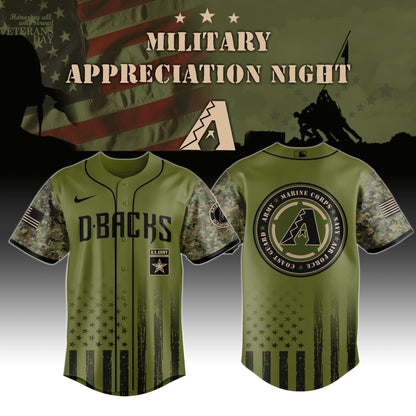 _Arizona Diamondbacks MLB x Military Appreciation Night (Army, Navy, USAF, USMC, USCG) Jersey Editions Limited 2025 V2