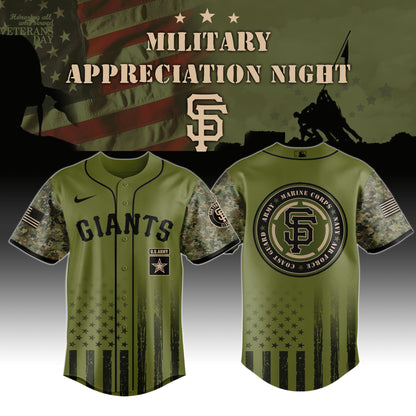 _San Francisco Giants MLB x Military Appreciation Night (Army, Navy, USAF, USMC, USCG) Jersey Editions Limited 2025 V2