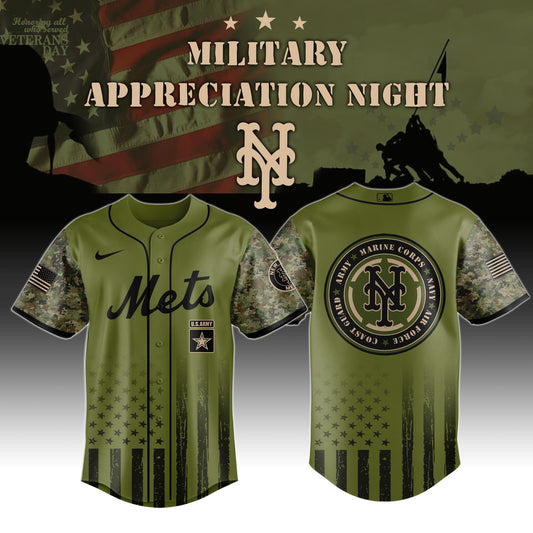 _New York Mets MLB x Military Appreciation Night  (Army, Navy, USAF, USMC, USCG) Jersey Editions Limited 2025 V2