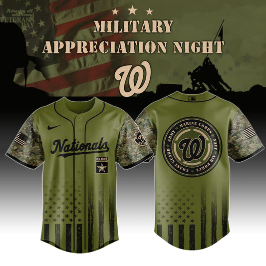 _Washington Nationals MLB x Military Appreciation Night (Army, Navy, USAF, USMC, USCG) Jersey Editions Limited 2025 V2