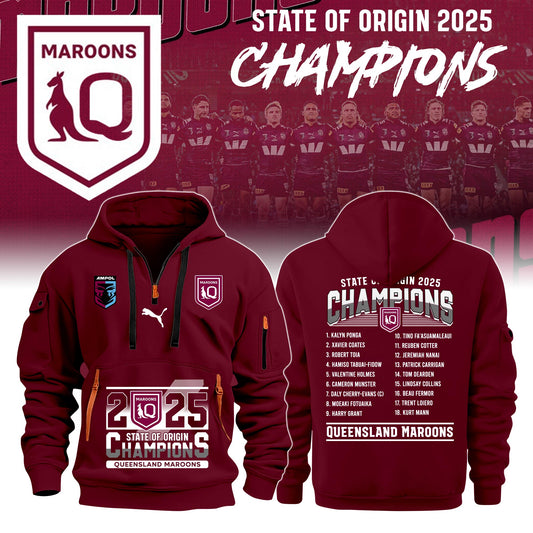 Queensland Maroons Of Origin 2025 Champions New Hoodie