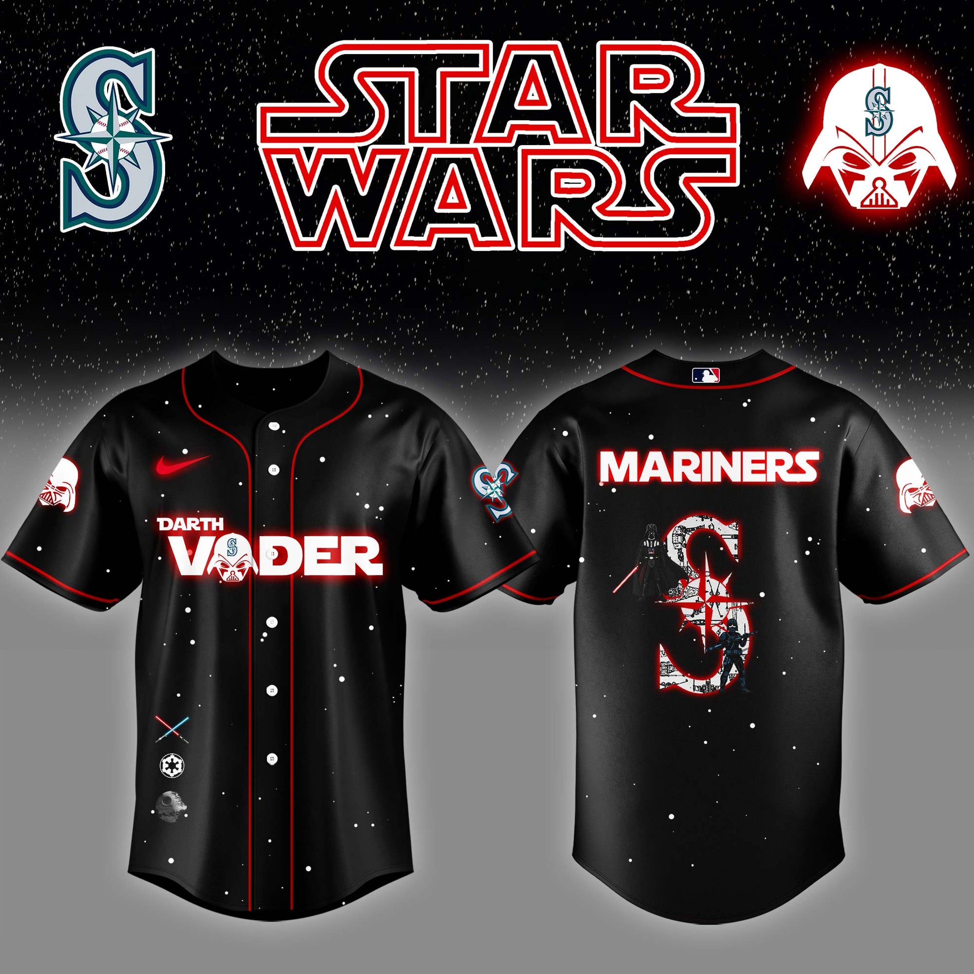 Seattle Mariners x Stars Wars Darth Vader Night Baseball Jersey Editions Limited v2