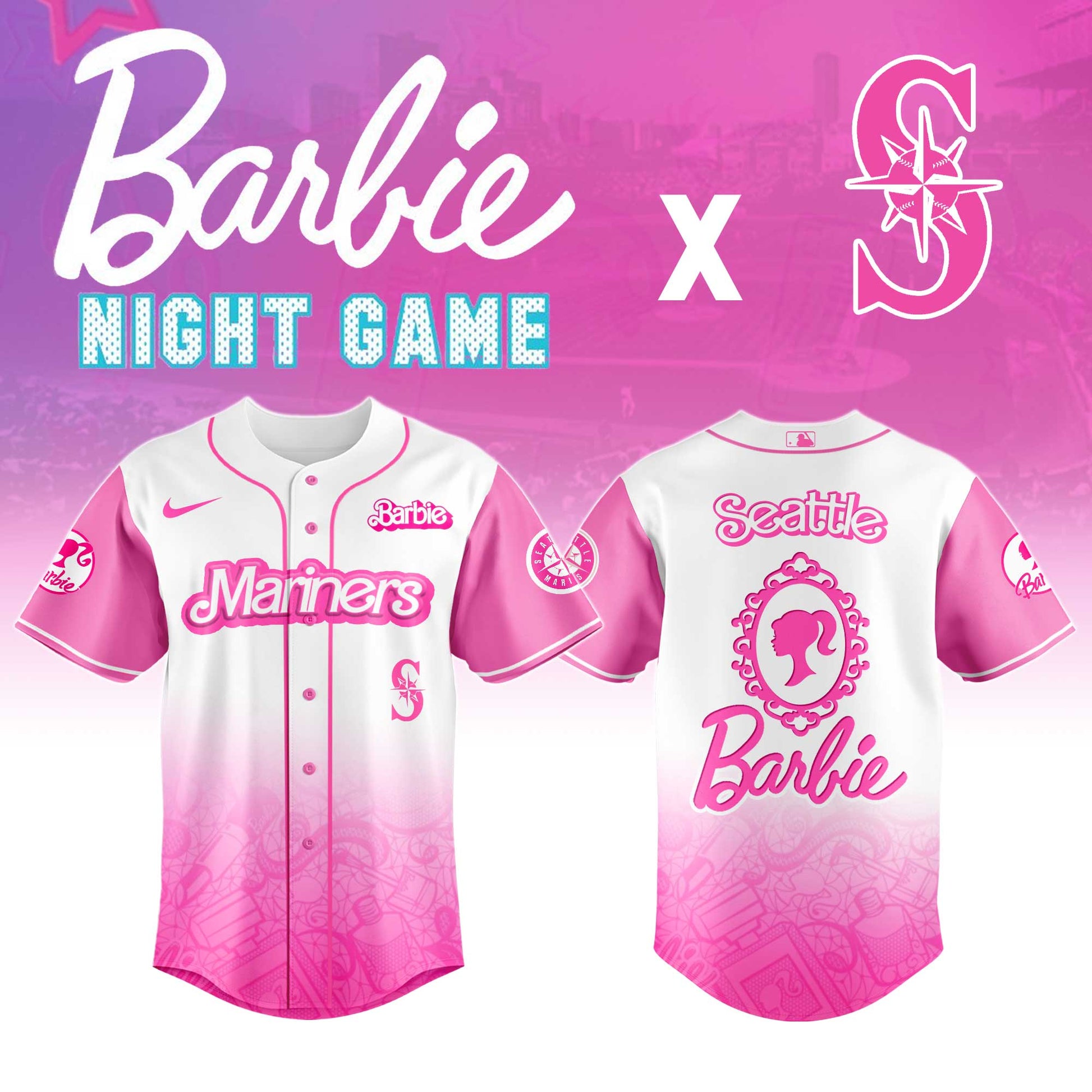 .    Seattle    Mariners MLB x Barbie Night Game Limited Edition Jersey 2025