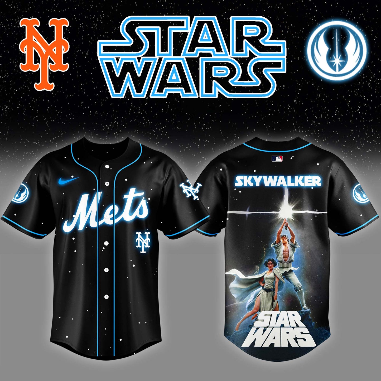 New York Mets x Stars Wars Luke Skywalker Game Night Baseball Jersey Editions Limited v4