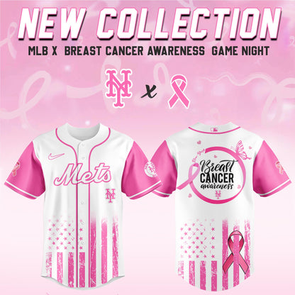 New York Mets x  Breast Cancer Awareness Game Night Jersey Editons Limited v2