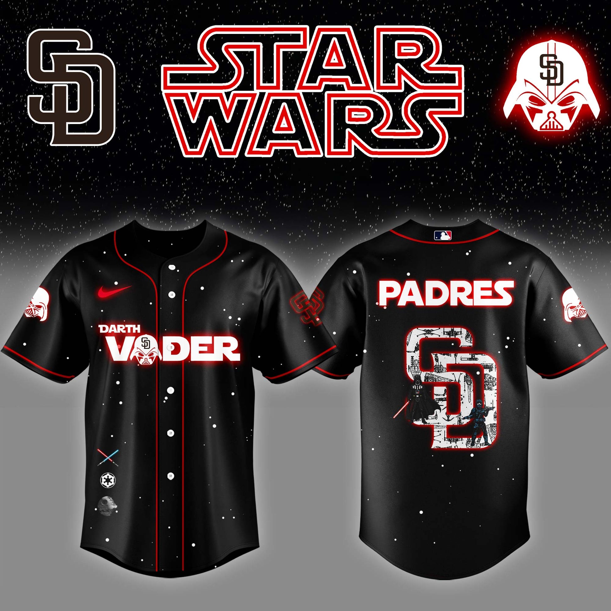 San Diego Padres x Stars Wars Darth Vader Night Baseball Jersey Editions Limited v2