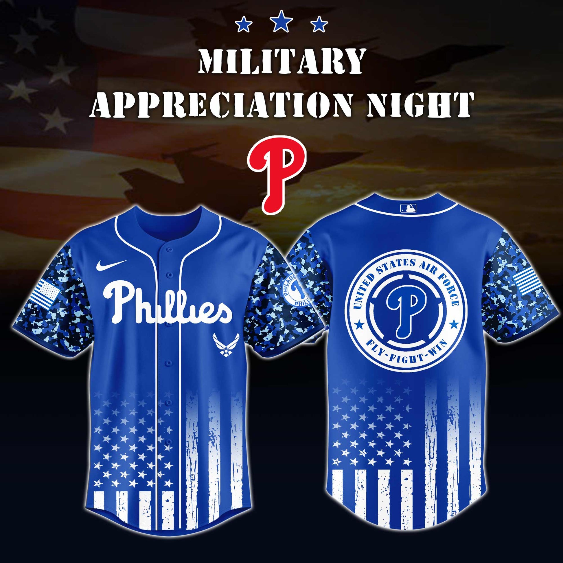 _Philadelphia Phillies MLB x Air Force Military Appreciation Night Jersey Editions Limited 2025 V4