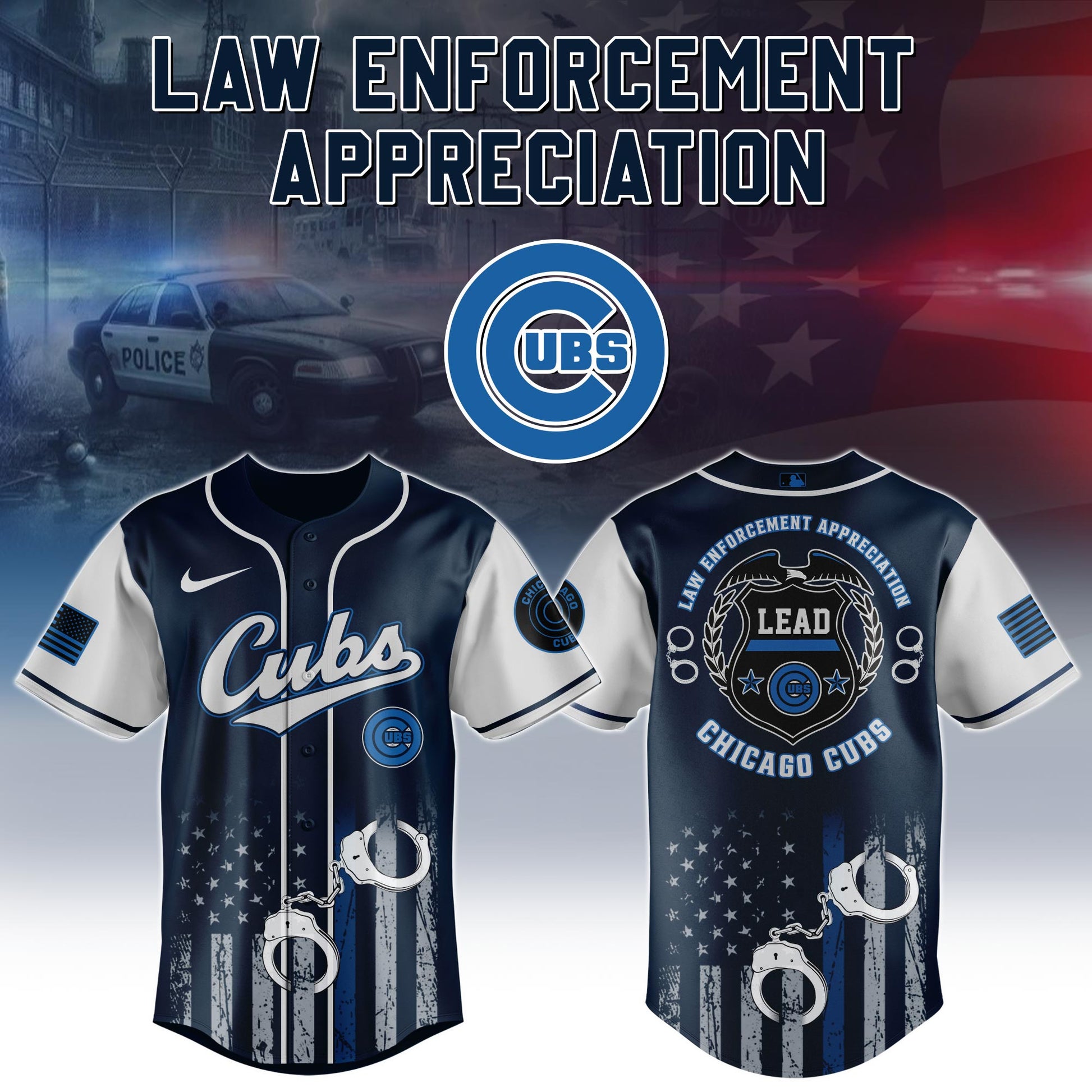 . Chicago Cubs MLB x Law Enforcement Appreciation Day Jersey Limited