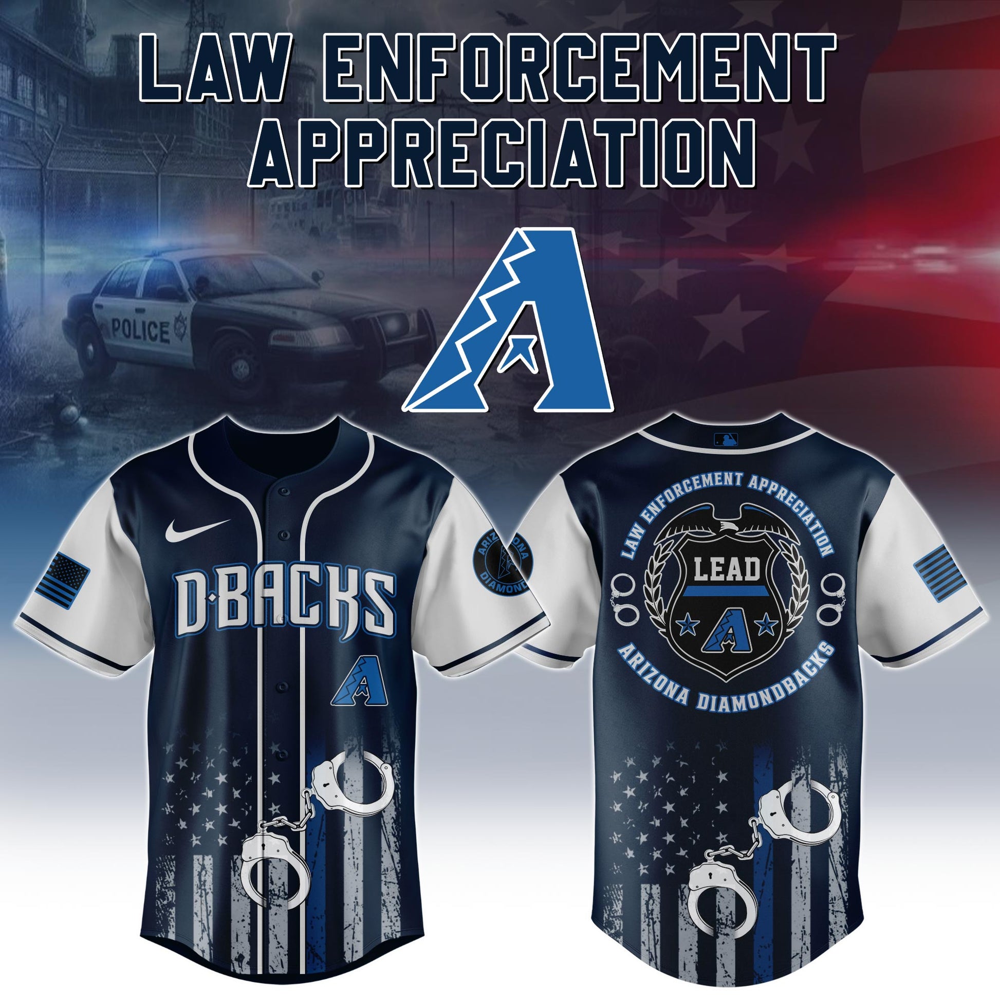 . Arizona Diamondbacks MLB x Law Enforcement Appreciation Day Jersey Limited