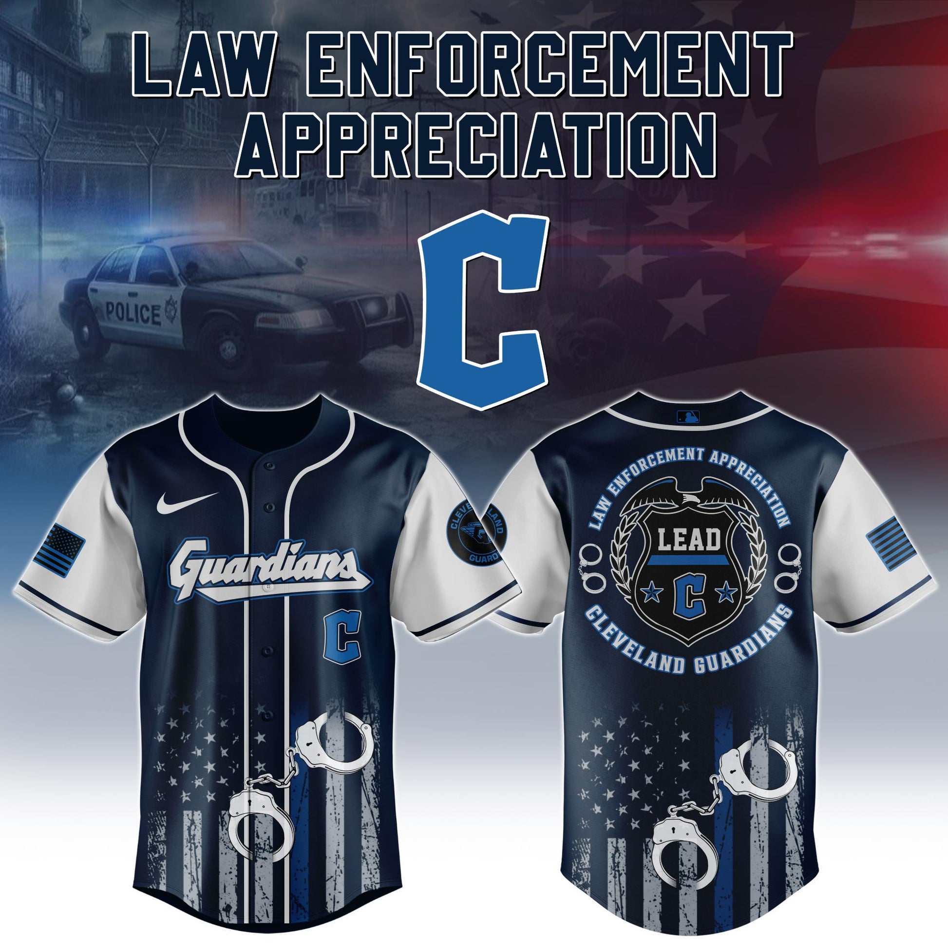 . Cleveland Guardians MLB x Law Enforcement Appreciation Day Jersey Limited
