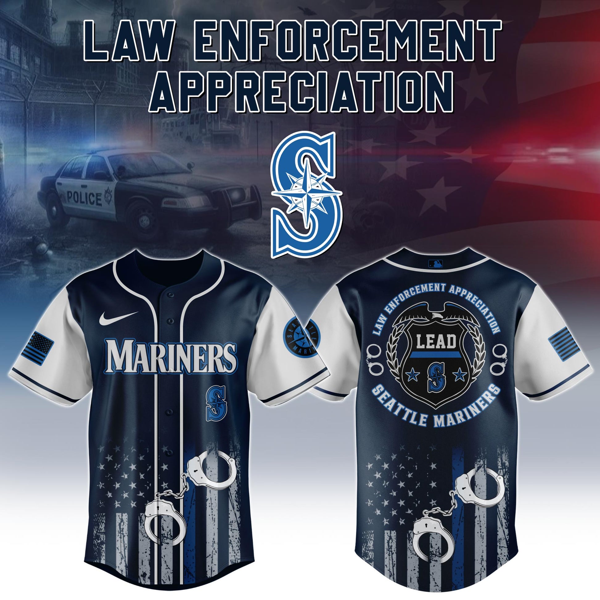 . Seattle Mariners MLB x Law Enforcement Appreciation Day Jersey Limited