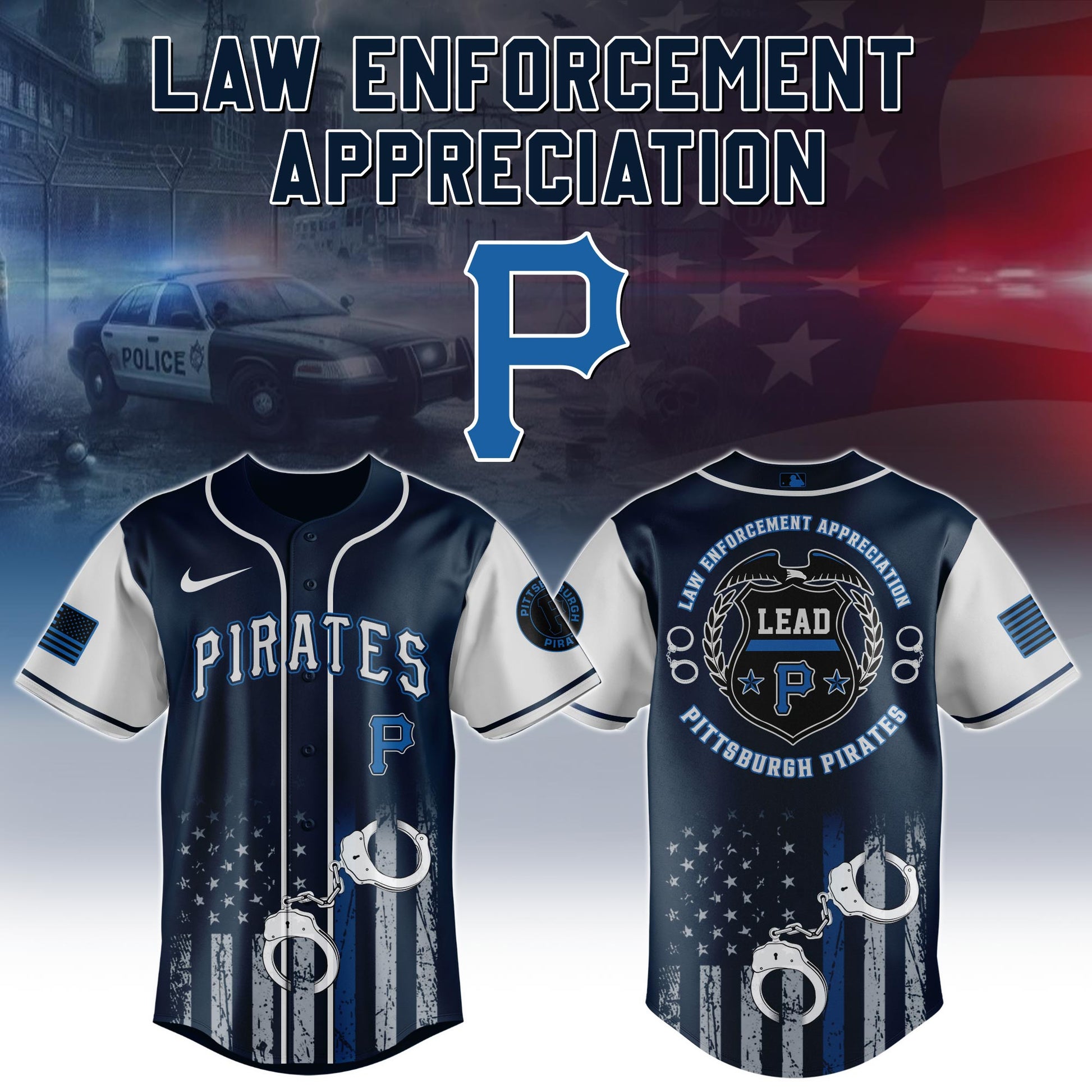 . Pittsburgh Pirates MLB x Law Enforcement Appreciation Day Jersey Limited