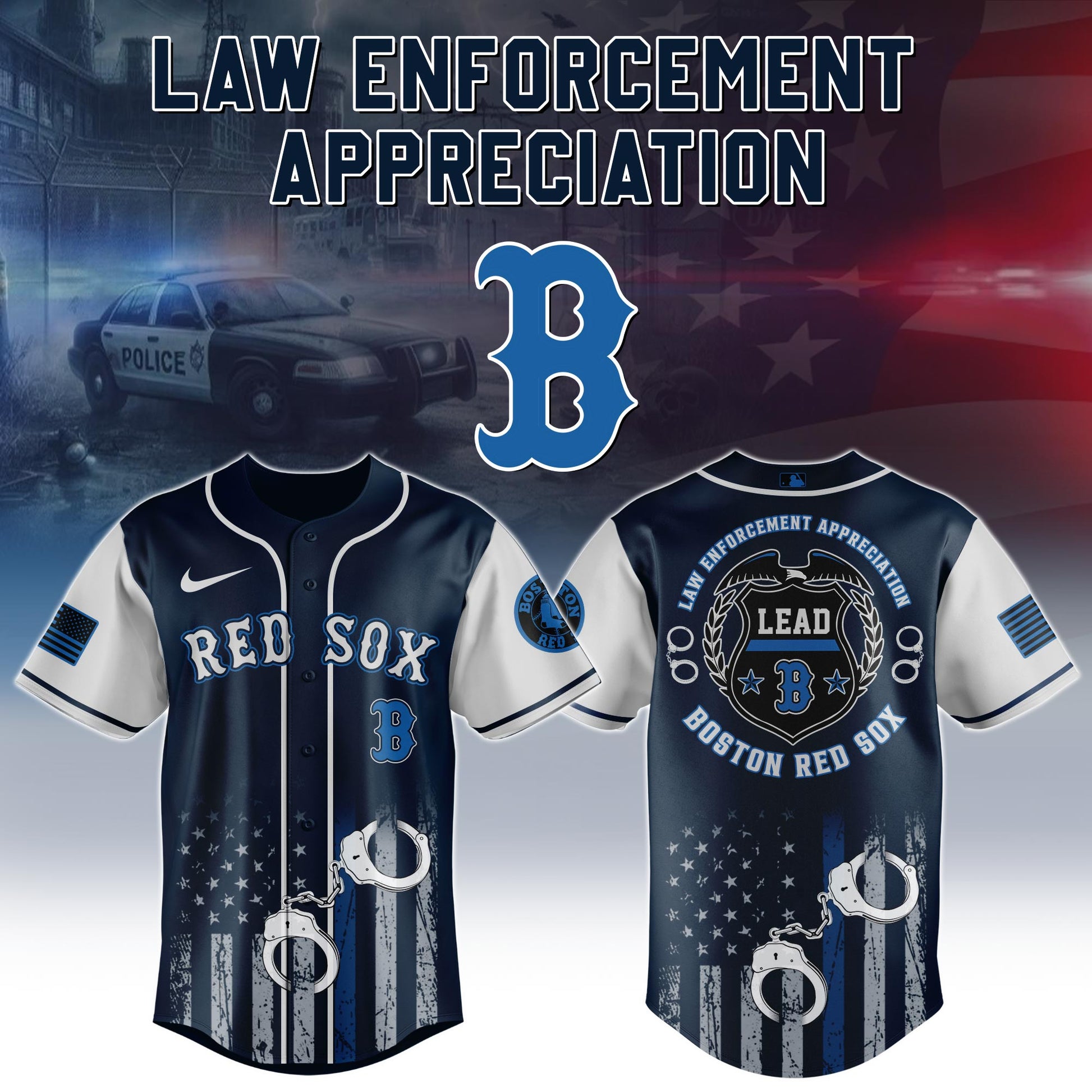 . Boston Red Sox MLB x Law Enforcement Appreciation Day Jersey Limited
