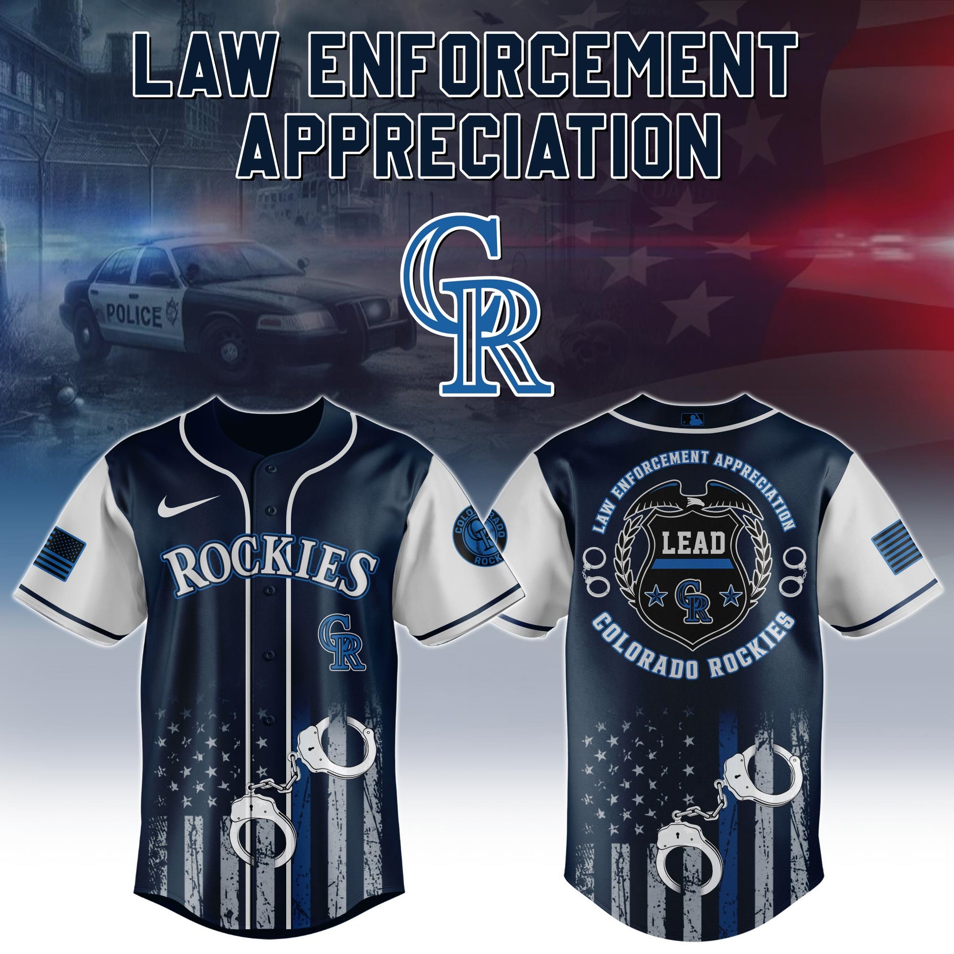 . Colorado Rockies MLB x Law Enforcement Appreciation Day Jersey Limited