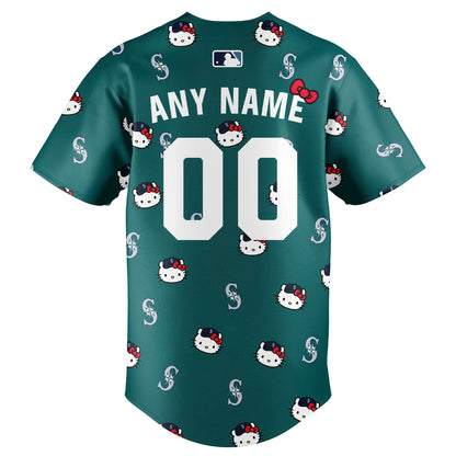 Seattle Mariners 2025 Hello Kitty Bucket Hat Night Combo Baseball Jersey + Bucket Hat