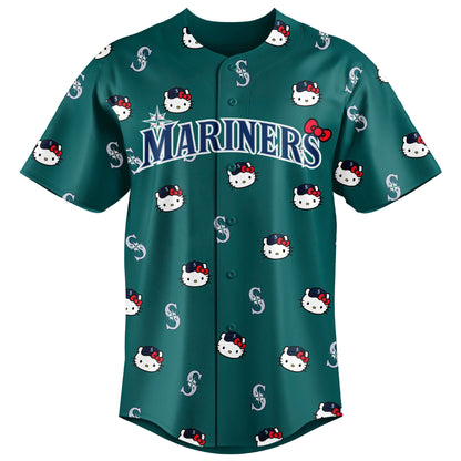 Seattle Mariners 2025 Hello Kitty Bucket Hat Night Combo Baseball Jersey + Bucket Hat