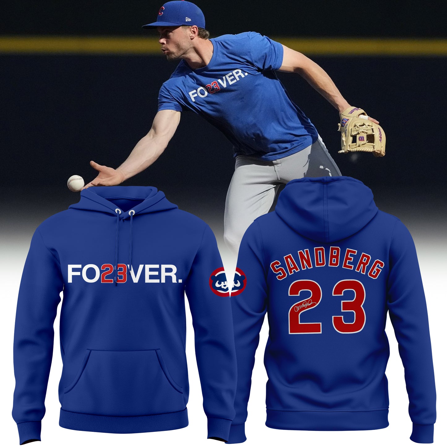 Chicago Cubs - Ryne Sandberg FO23VER Authentic Hoodie