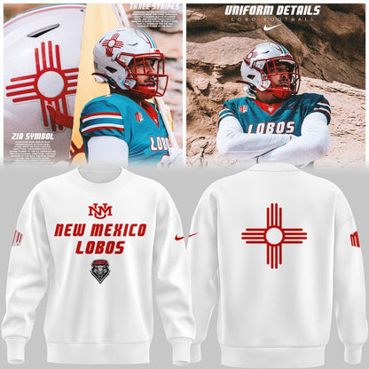 Special Edition New Mexico Lobos Wordmark Logo Uniform Sweat - White
