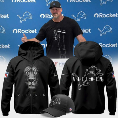 Dan Campbell Detroit Lions Villain 2025 Limited Layer Jacket Black V4