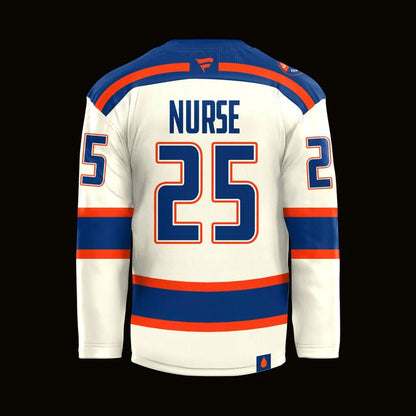 Darnell Nurse 25 Edmonton Oilers Fanatics Premium Cream Alternate Hockey Jersey