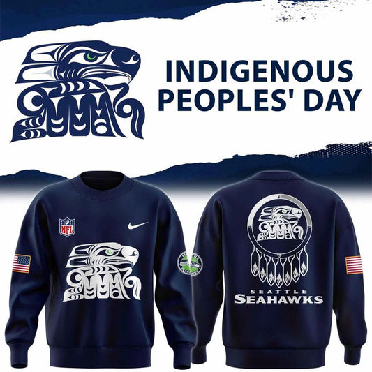 Seattle Seahawks Indigenous Peoples’ Day Sweatshirt 2025 Blue