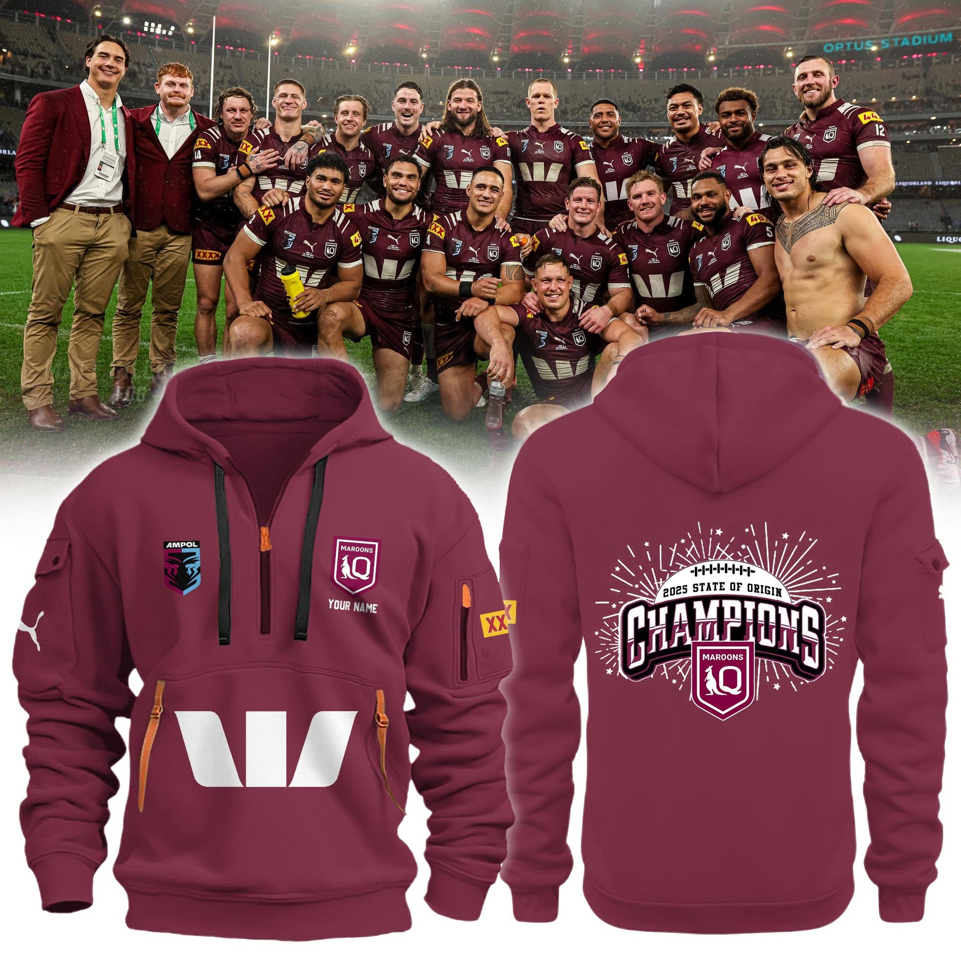 Queensland Maroons 2025 State Of Origin Champions Limited New Hoodie