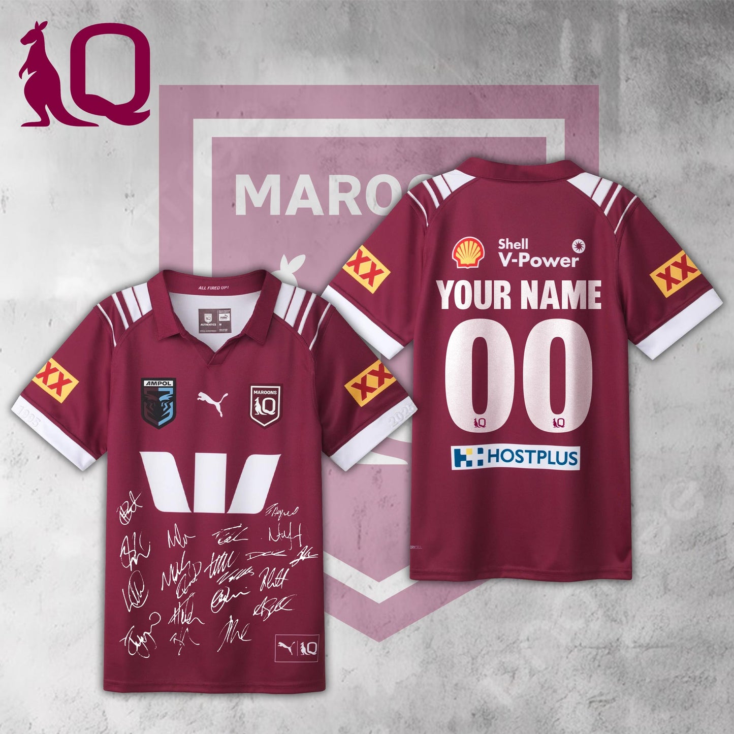 Queensland Maroons 2025 Squad Signed Custom Rugby Jersey