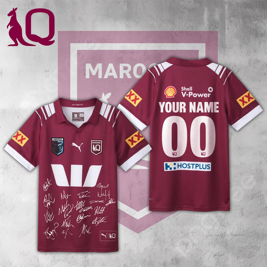 Queensland Maroons 2025 Squad Signed Custom Rugby Jersey