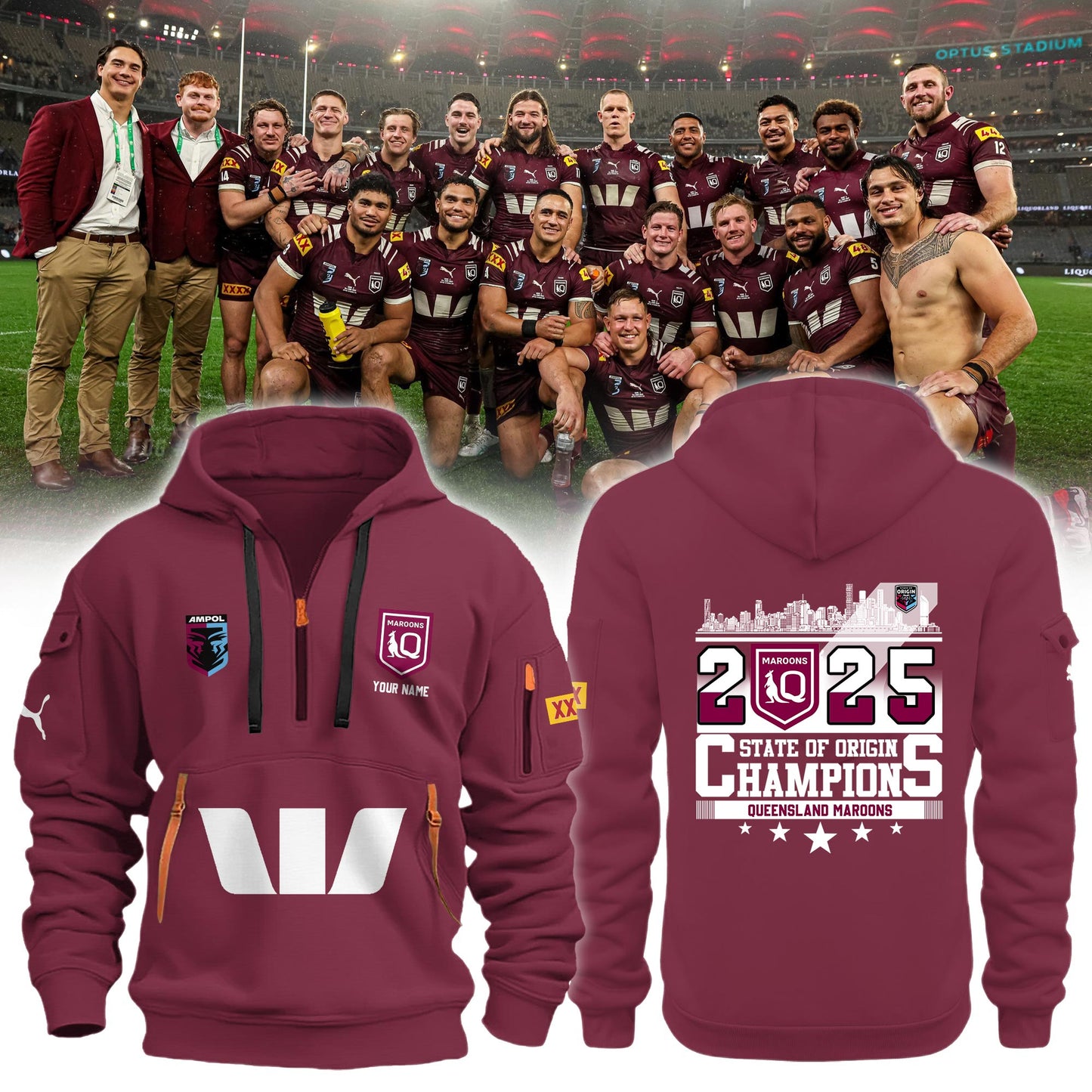Queensland Maroons 2025 State Of Origin Champions Limited New Hoodie